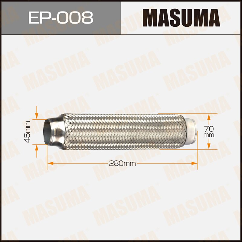 Гофра глушителя "MASUMA" 45x280
Гофра глушителя "MASUMA" 45x280