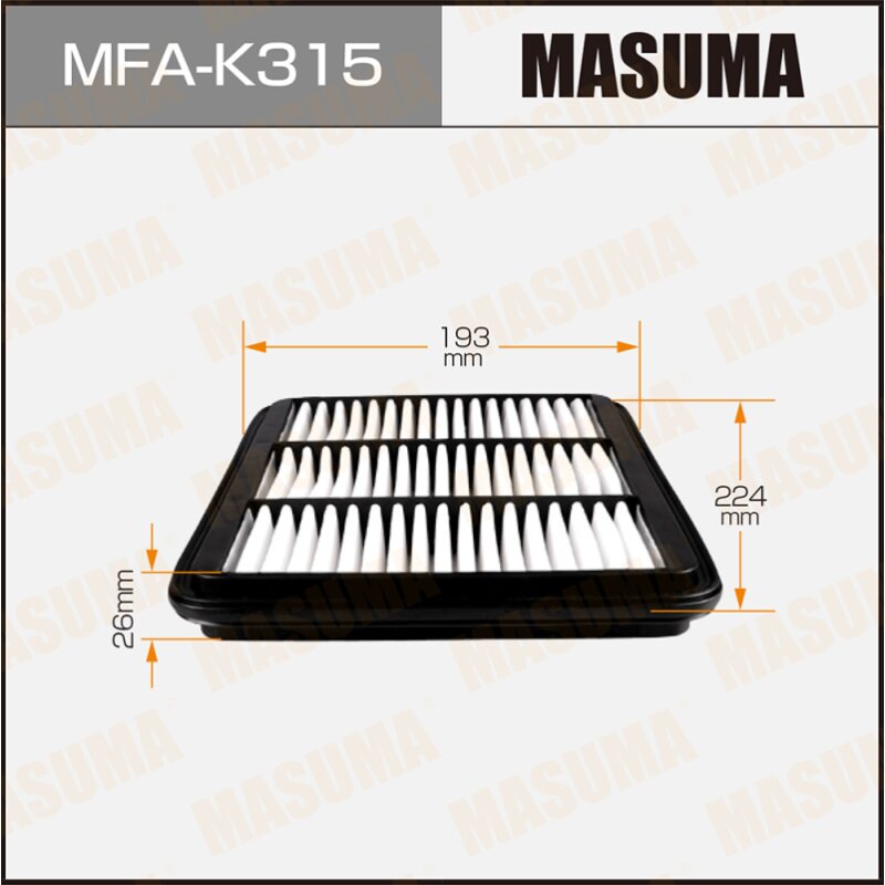 Фильтр воздушный Masuma A9209, арт. MFA-K315
Фильтр воздушный Masuma A9209, арт. MFA-K315