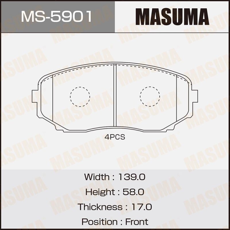 Колодки тормозные Masuma дисковые, арт. MS-5901
Колодки тормозные Masuma дисковые, арт. MS-5901