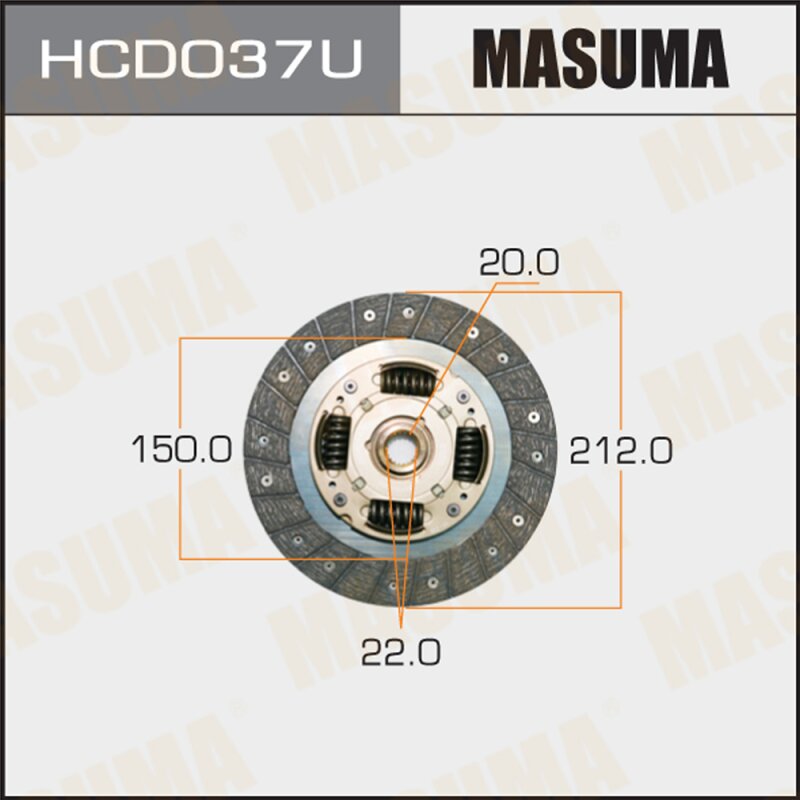 Диск сцепления MASUMA 212*150*20*22
Диск сцепления MASUMA 212*150*20*22