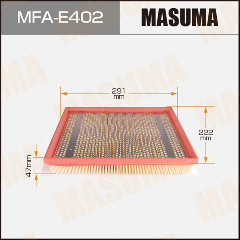Фильтр воздушный Masuma A0291, арт. MFA-E402
Фильтр воздушный Masuma A0291, арт. MFA-E402
