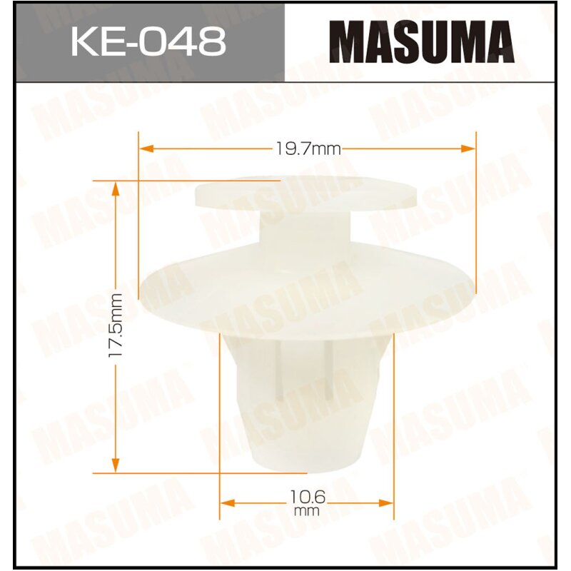 Клипса крепежная MASUMA KE-048 (OEM 81496-21010
Клипса крепежная MASUMA KE-048 (OEM 81496-21010