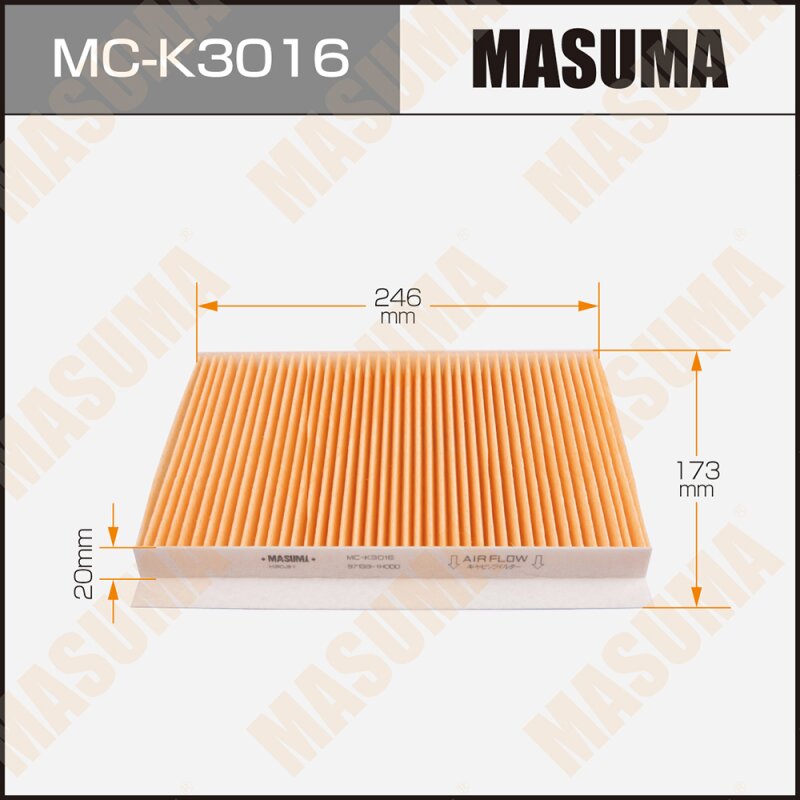Фильтр салонный Masuma AC9402, арт. MC-K3016
Фильтр салонный Masuma AC9402, арт. MC-K3016