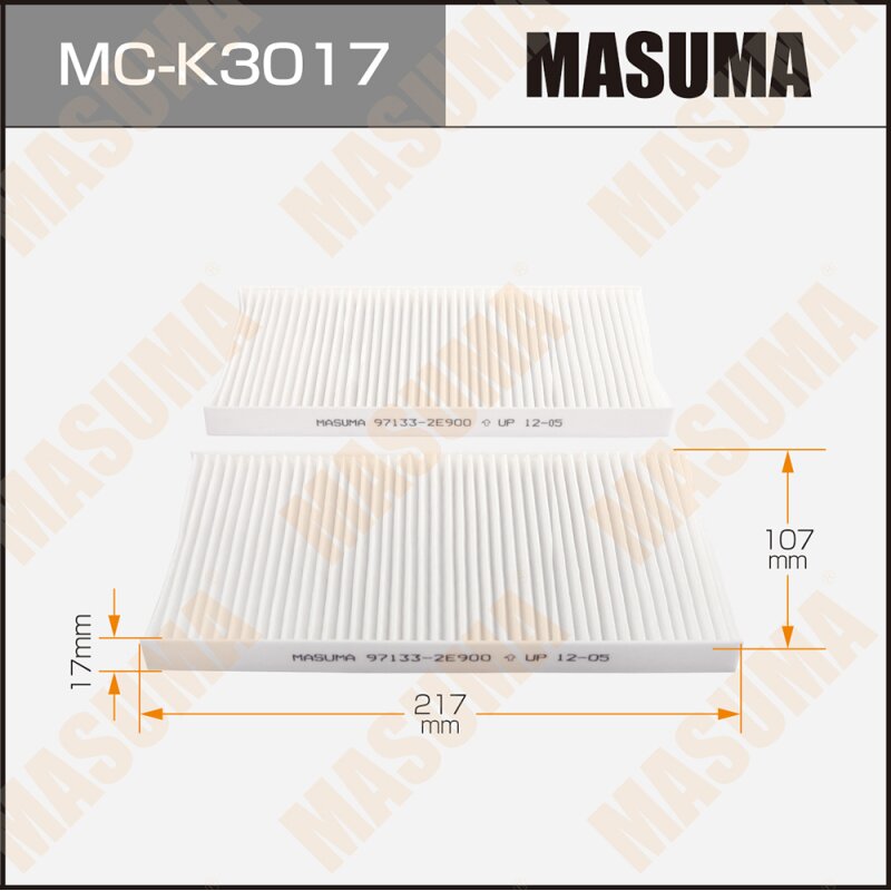 Фильтр салонный Masuma AC9320SET, арт. MC-K3017
Фильтр салонный Masuma AC9320SET, арт. MC-K3017
