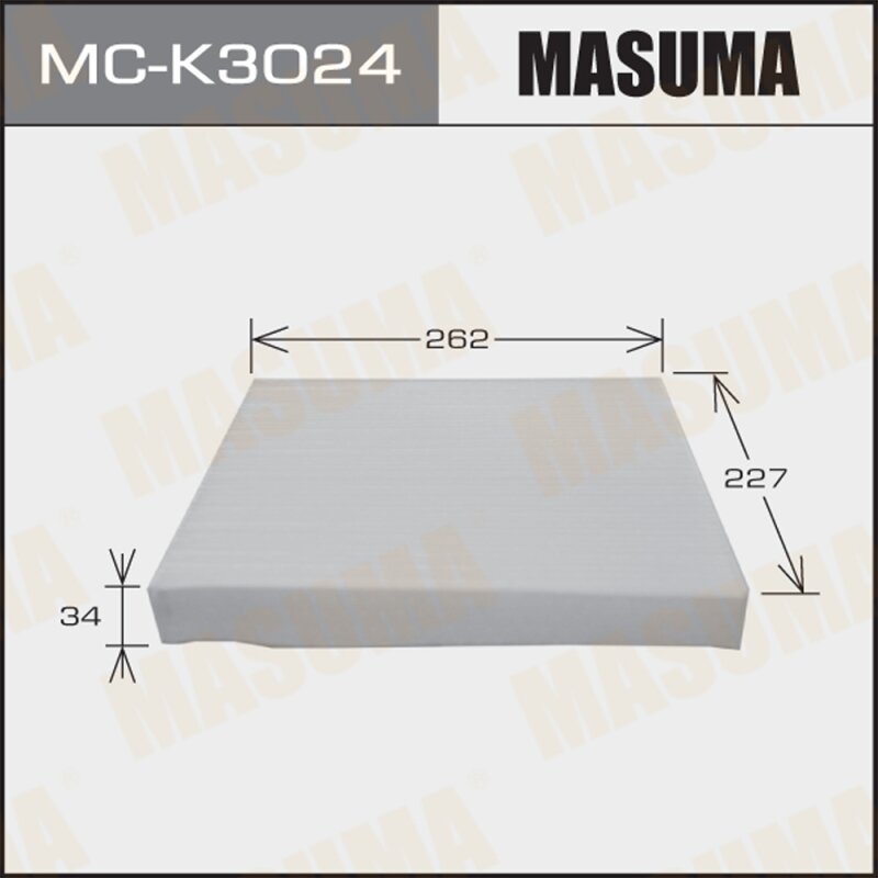 Фильтр салонный Masuma, арт. MC-K3024
Фильтр салонный Masuma, арт. MC-K3024