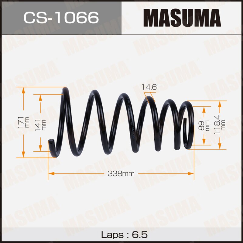 Пружина подвески Masuma, задняя, арт. CS-1066
Пружина подвески Masuma, задняя, арт. CS-1066