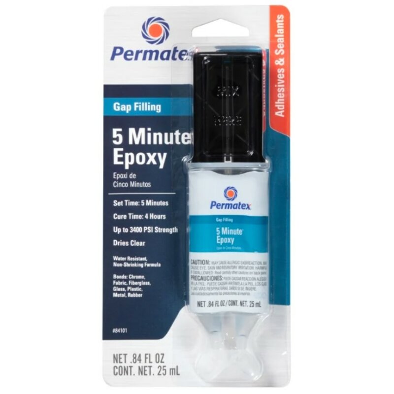 Клей эпоксидный Permatex 84101, многоцелевой, 5-ти минутный, прозрачный, шприц 25 мл
Клей эпоксидный Permatex 84101, многоцелевой, 5-ти минутный, прозрачный, шприц 25 мл