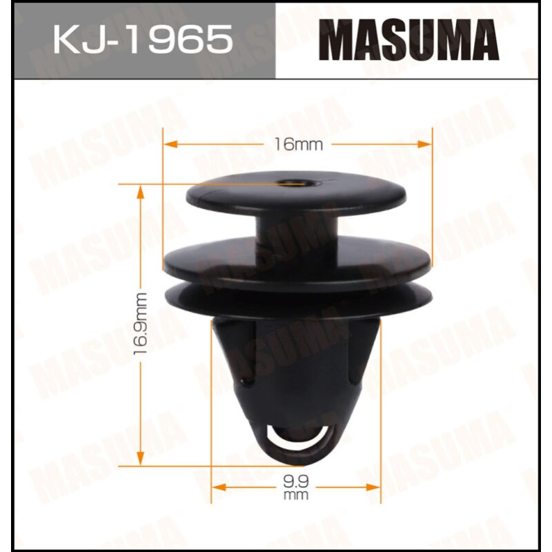 Клипса крепежная MASUMA KJ-1965 (OEM 909207026
Клипса крепежная MASUMA KJ-1965 (OEM 909207026