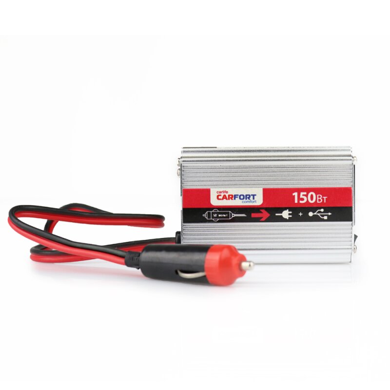 Инвертор напряжения CARFORT 12В (DC) -> 220В (AC), 150Вт
Инвертор напряжения CARFORT 12В (DC) -> 220В (AC), 150Вт