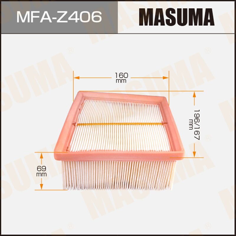 Фильтр воздушный Masuma, арт. MFA-Z406
Фильтр воздушный Masuma, арт. MFA-Z406