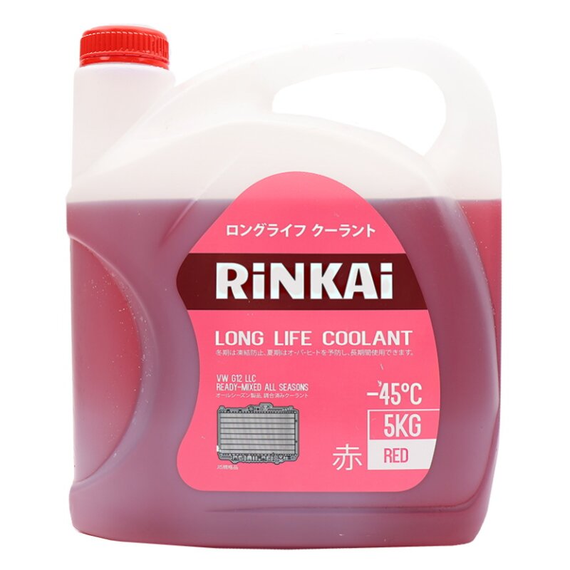 Антифриз Rinkai Long Life Coolant G12, красный, -45°C, 5кг
Антифриз Rinkai Long Life Coolant G12, красный, -45°C, 5кг