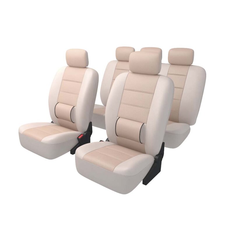 Чехлы CARFORT ARMOR для передних и задних сидений, кожа, бежевый цвет, 13 предметов
Чехлы CARFORT ARMOR для передних и задних сидений, кожа, бежевый цвет, 13 предметов