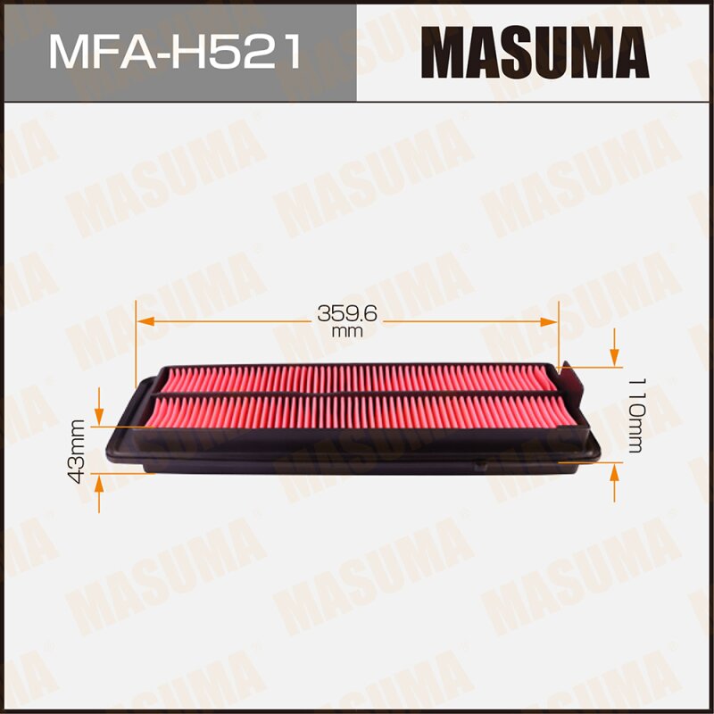 Фильтр воздушный Masuma A8505, арт. MFA-H521
Фильтр воздушный Masuma A8505, арт. MFA-H521