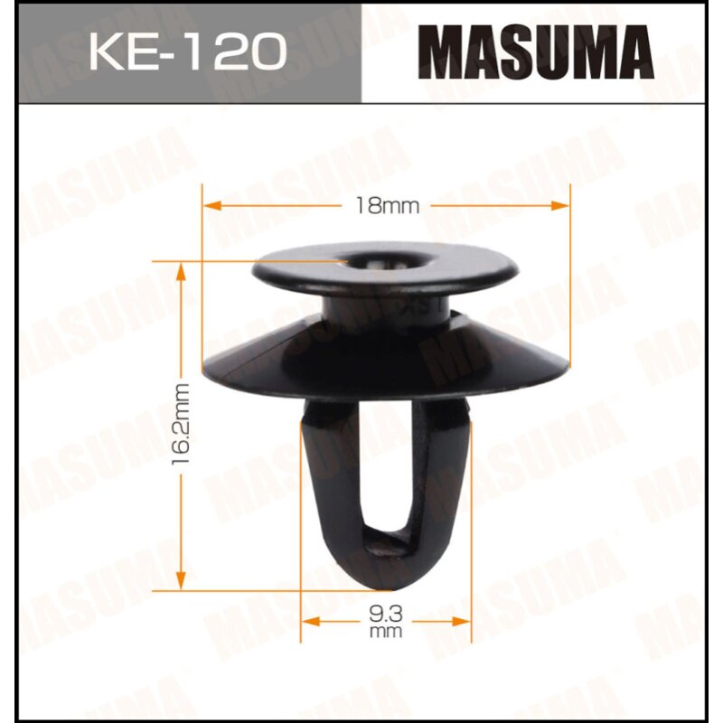 Клипса крепежная MASUMA KE-120 (OEM N90541701
Клипса крепежная MASUMA KE-120 (OEM N90541701