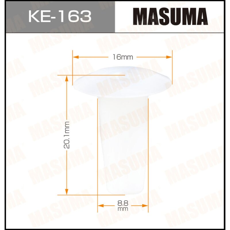Клипса крепежная MASUMA KE-163 (OEM 321813998A
Клипса крепежная MASUMA KE-163 (OEM 321813998A