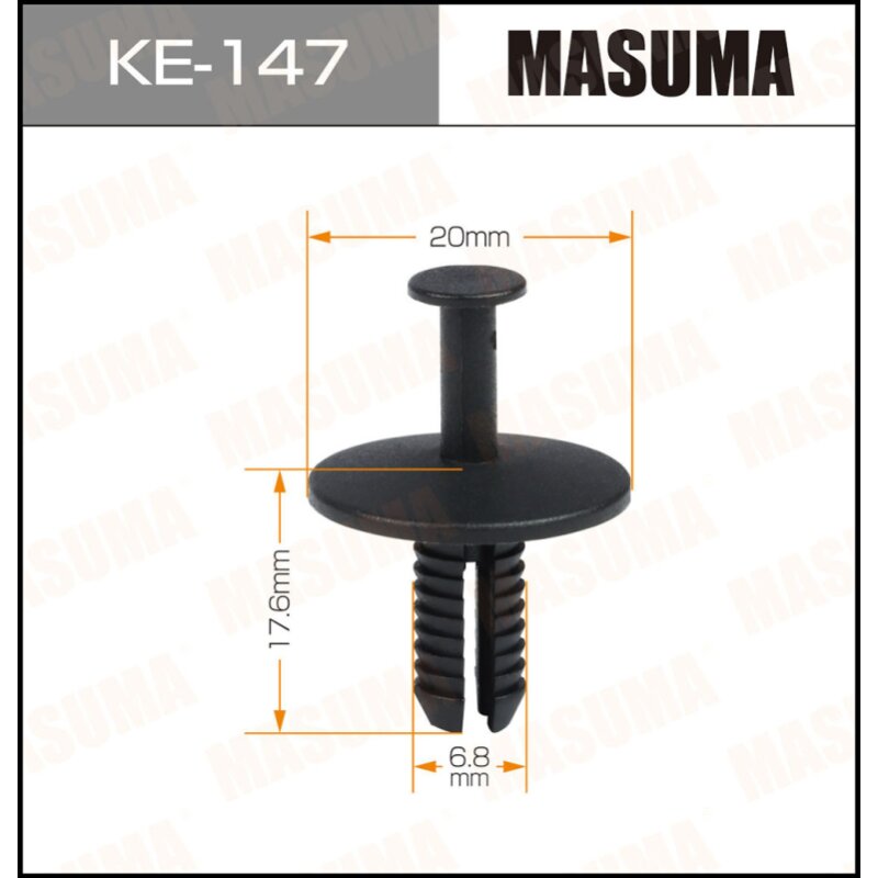 Клипса крепежная MASUMA KE-147 (OEM 51118174185
Клипса крепежная MASUMA KE-147 (OEM 51118174185