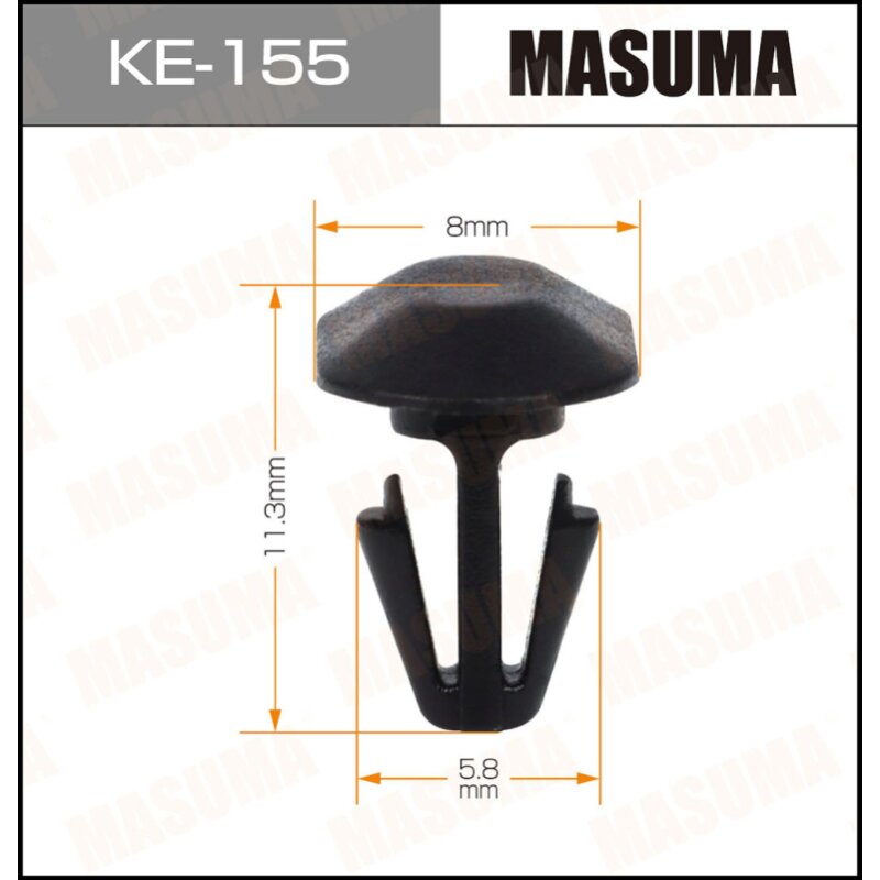 Клипса крепежная MASUMA KE-155 (OEM 9619769080
Клипса крепежная MASUMA KE-155 (OEM 9619769080