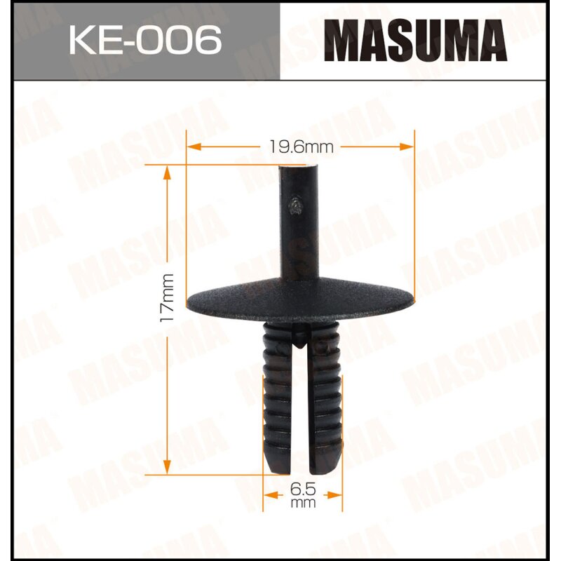 Клипса крепежная MASUMA KE-006 (OEM 51111944537
Клипса крепежная MASUMA KE-006 (OEM 51111944537