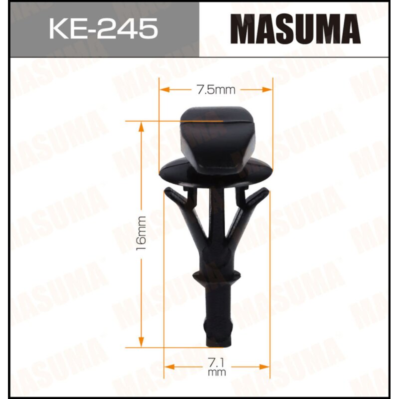 Клипса крепежная MASUMA KE-245 (OEM N806289S) (стоимость за упаковку 50 шт
Клипса крепежная MASUMA KE-245 (OEM N806289S) (стоимость за упаковку 50 шт