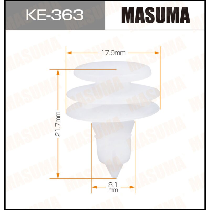 Клипса крепежная MASUMA KE-363 (OEM 6505539AA)
Клипса крепежная MASUMA KE-363 (OEM 6505539AA)