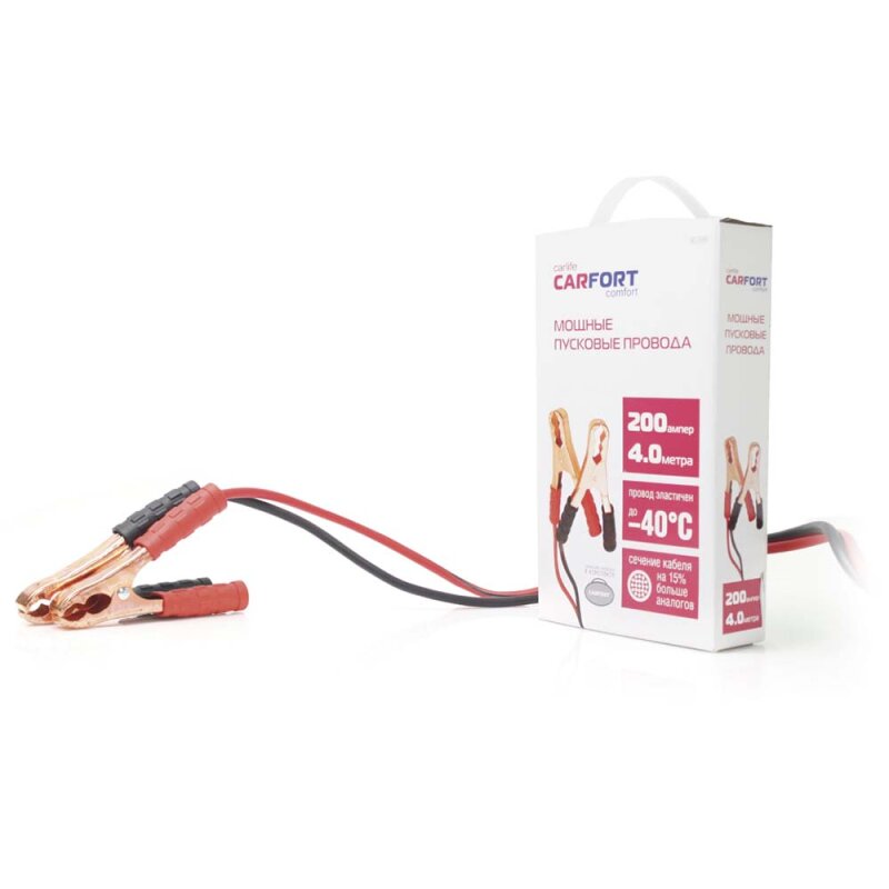 Провода пусковые Carfort, 200А, длина 4м
Провода пусковые Carfort, 200А, длина 4м