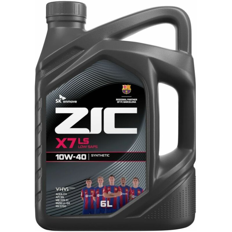 Масло моторное ZIC X7 LS 10w40 синтетическое, SN/CF, ACEA C3, универсальное, 6л, арт. 172620
Масло моторное ZIC X7 LS 10w40 синтетическое, SN/CF, ACEA C3, универсальное, 6л, арт. 172620