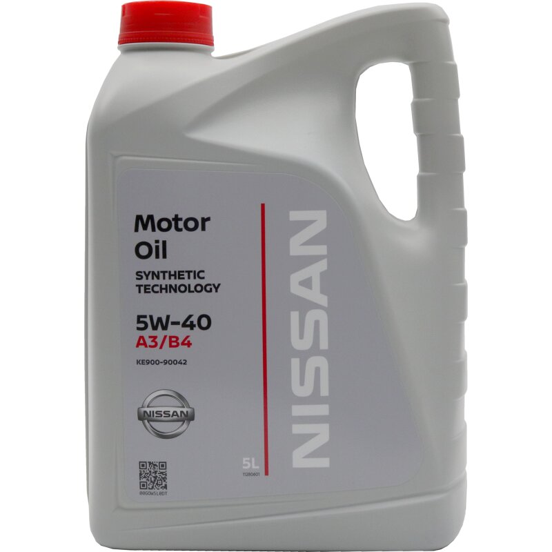 Масло моторное Nissan 5w40 синтетическое, SN/CF, ACEA A3/B4, универсальное, 5л, арт. KE90090042R
Масло моторное Nissan 5w40 синтетическое, SN/CF, ACEA A3/B4, универсальное, 5л, арт. KE90090042R