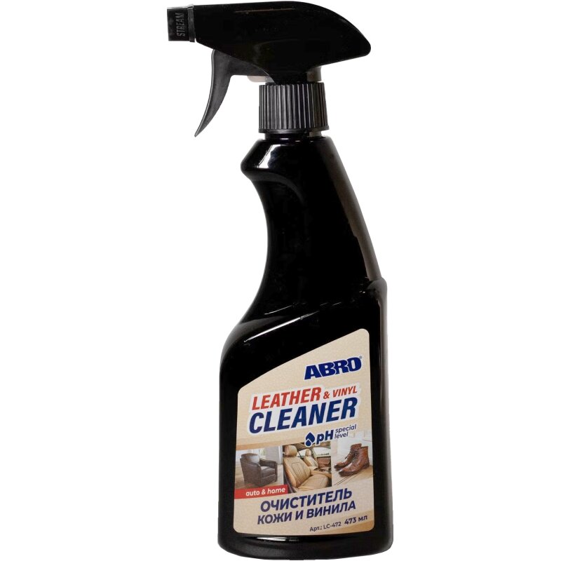Очиститель салона ABRO Leather & Vinyl Cleaner, для кожи и винила, от грязи и жира, бутылка с триггером 472мл, арт. LC-472
Очиститель салона ABRO Leather & Vinyl Cleaner, для кожи и винила, от грязи и жира, бутылка с триггером 472мл, арт. LC-472
