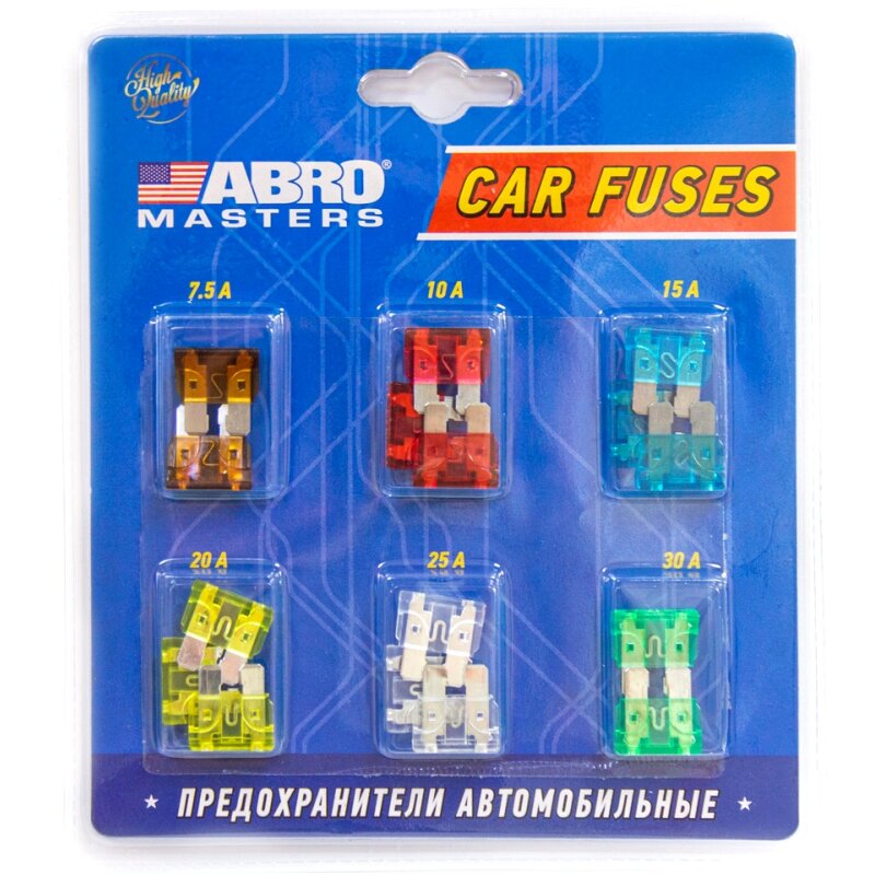 Предохранитель автомобильный ABRO, флажковый, cтандартный (ATO S1035-2/FT), 7,5/10/15/20/25/30А, 32В, комплект 16 шт, арт. FU-AI381-AS-16, Коричневый;красный;синий;жёлтый;прозрачный;зелёный
Предохранитель автомобильный ABRO, флажковый, cтандартный (ATO S1035-2/FT), 7,5/10/15/20/25/30А, 32В, комплект 16 шт, арт. FU-AI381-AS-16, Коричневый;красный;синий;жёлтый;прозрачный;зелёный