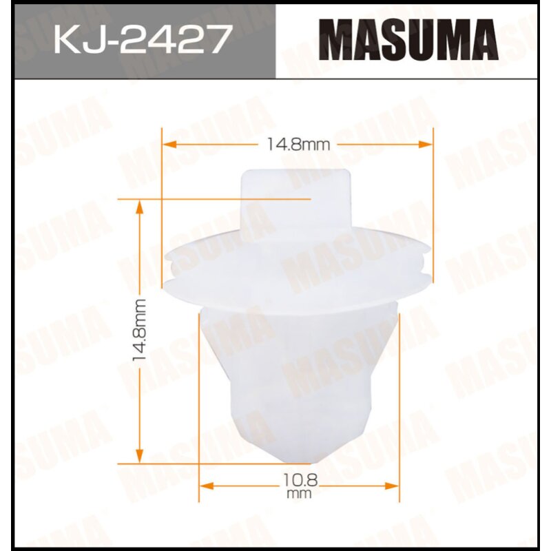 Клипса крепежная MASUMA KJ-2427 (OEM 76882-JG00A, 76882-JG10A)
Клипса крепежная MASUMA KJ-2427 (OEM 76882-JG00A, 76882-JG10A)