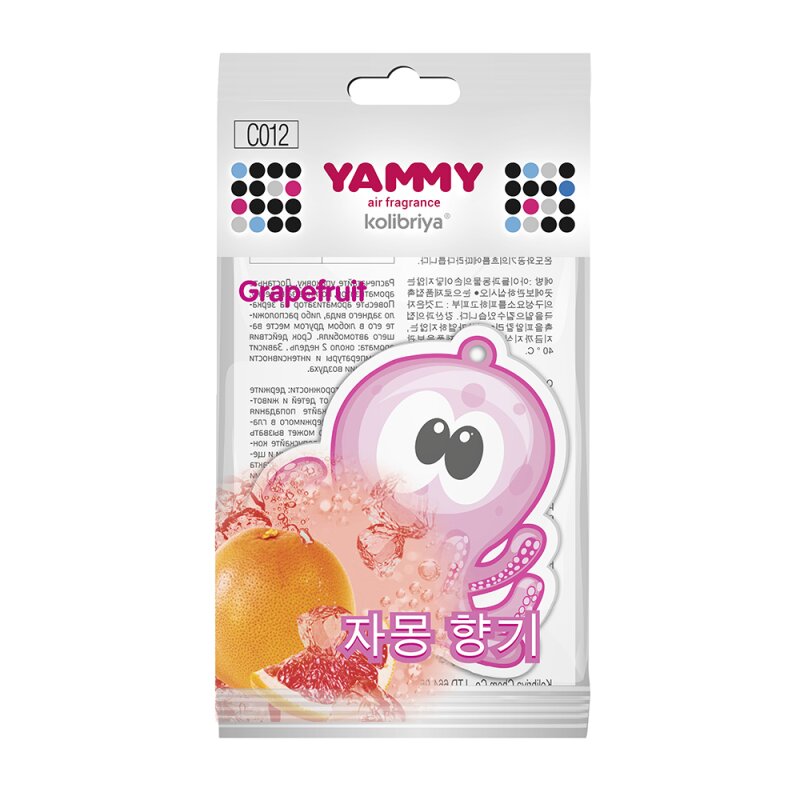 Ароматизатор подвес. Yammy картон с пропиткой "Grapefuit"
Ароматизатор подвес. Yammy картон с пропиткой "Grapefuit"