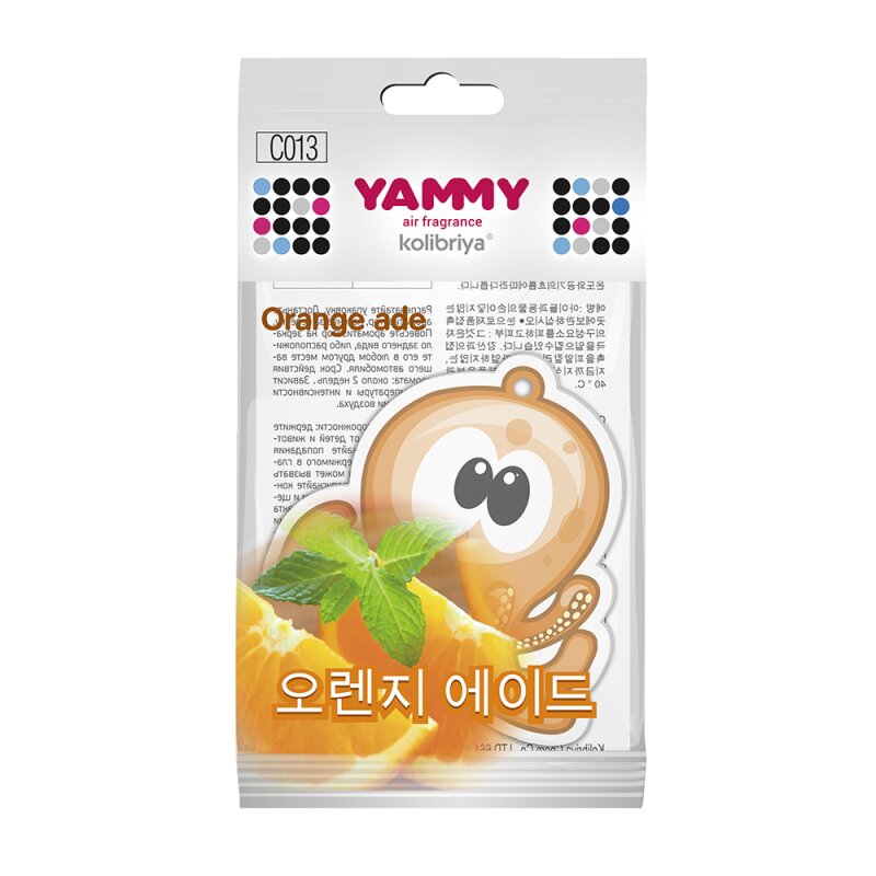 Ароматизатор подвес. Yammy картон с пропиткой "Orange Ade
Ароматизатор подвес. Yammy картон с пропиткой "Orange Ade