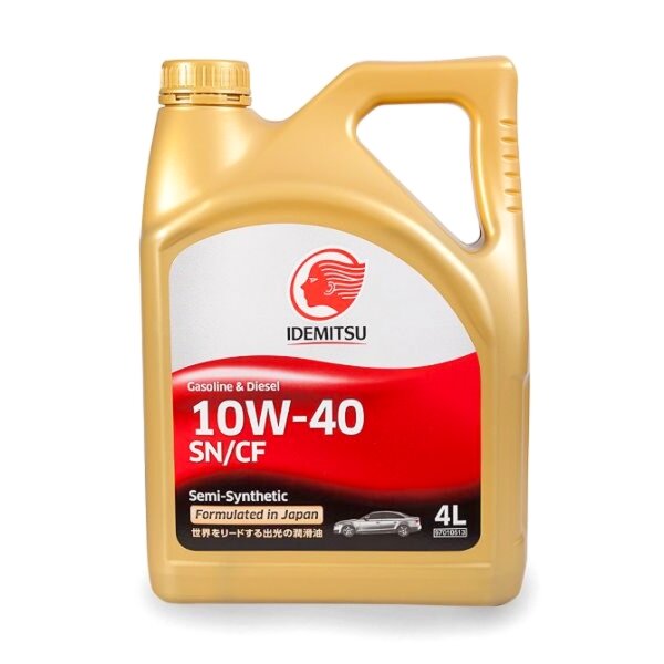 Масло моторное IDEMITSU 10w40 полусинтетическое, SN/CF, универсальное, 4л, арт. 30015049-746
Масло моторное IDEMITSU 10w40 полусинтетическое, SN/CF, универсальное, 4л, арт. 30015049-746