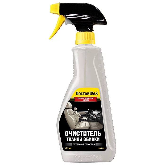 Очиститель салона DoctorWax Carpet & Upholstery Cleaner, для ткани и ковровых покрытий, с водоотталкивающим и антистатическим эффектами, бутылка с триггером 475мл, арт. DW5192
Очиститель салона DoctorWax Carpet & Upholstery Cleaner, для ткани и ковровых покрытий, с водоотталкивающим и антистатическим эффектами, бутылка с триггером 475мл, арт. DW5192