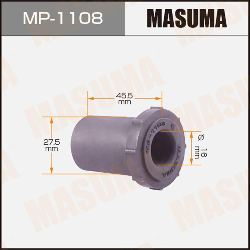 Втулка рессорная MASUMA /rear/ L200/ KA4T, KB4T, LOWER
Втулка рессорная MASUMA /rear/ L200/ KA4T, KB4T, LOWER