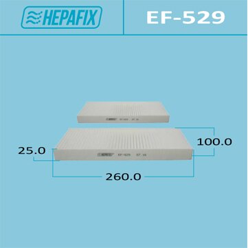 Фильтр салонный Hepafix, арт. EF-529
Фильтр салонный Hepafix, арт. EF-529