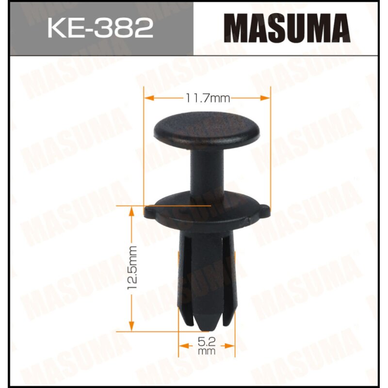 Клипса крепежная MASUMA KE-382 (OEM N90536901) (стоимость за упаковку 50 шт
Клипса крепежная MASUMA KE-382 (OEM N90536901) (стоимость за упаковку 50 шт