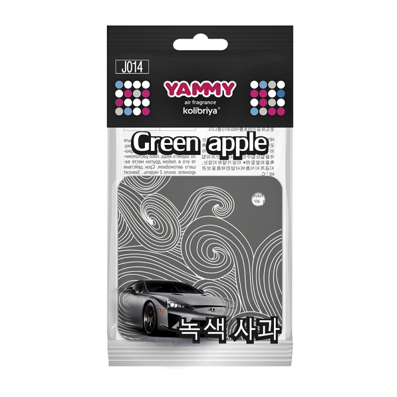Ароматизатор подвес. Yammy картон с пропиткой Квадрат "Green Apple" (1/200
Ароматизатор подвес. Yammy картон с пропиткой Квадрат "Green Apple" (1/200