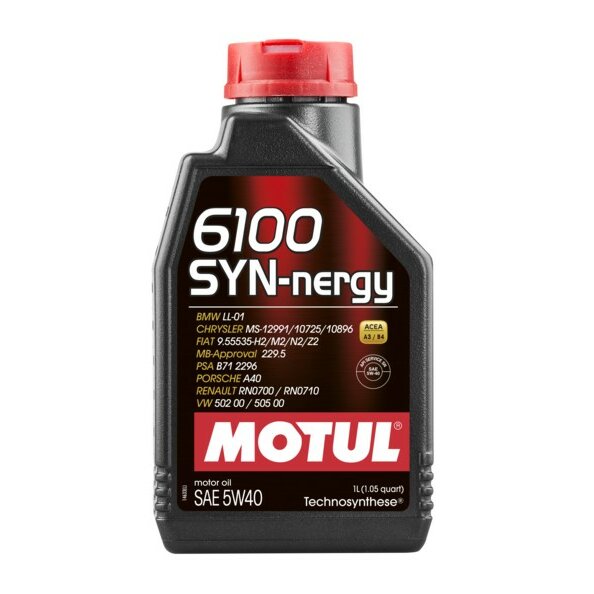 Масло моторное MOTUL 6100 SYN-nergy 5w40 полусинтетическое, SN/CF, ACEA A3/B4, универсальное, 1л
Масло моторное MOTUL 6100 SYN-nergy 5w40 полусинтетическое, SN/CF, ACEA A3/B4, универсальное, 1л