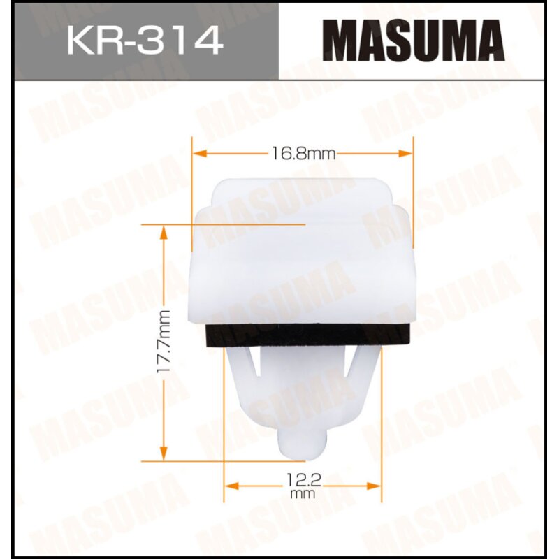 Клипса крепежная MASUMA KR-314 (OEM 87758-2S000) (стоимость за упаковку 50 шт
Клипса крепежная MASUMA KR-314 (OEM 87758-2S000) (стоимость за упаковку 50 шт
