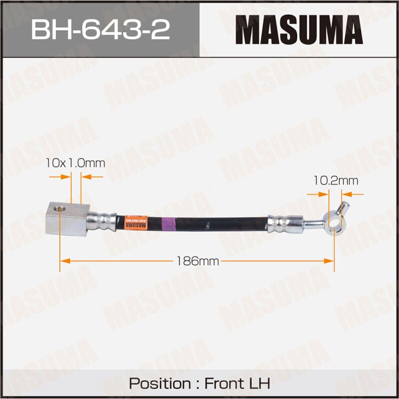 Шланг тормозной MASUMA N- /front/ SKYLINE, EX37 / V36, J50 LH
Шланг тормозной MASUMA N- /front/ SKYLINE, EX37 / V36, J50 LH