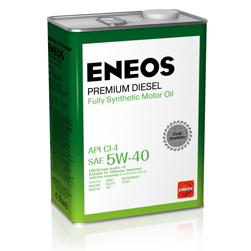Масло моторное Eneos Premium Diesel 5w40 синтетическое, CI-4, для дизельного двигателя, 4л, арт. 8809478943077
Масло моторное Eneos Premium Diesel 5w40 синтетическое, CI-4, для дизельного двигателя, 4л, арт. 8809478943077