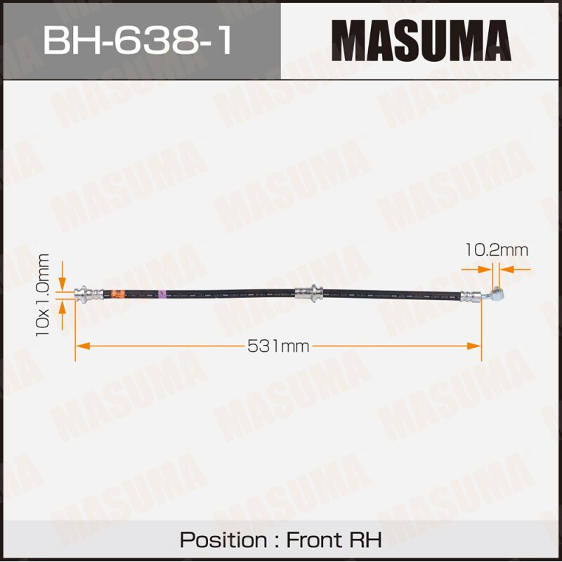 Шланг тормозной MASUMA N- /front/ TEANA / J31RH
Шланг тормозной MASUMA N- /front/ TEANA / J31RH