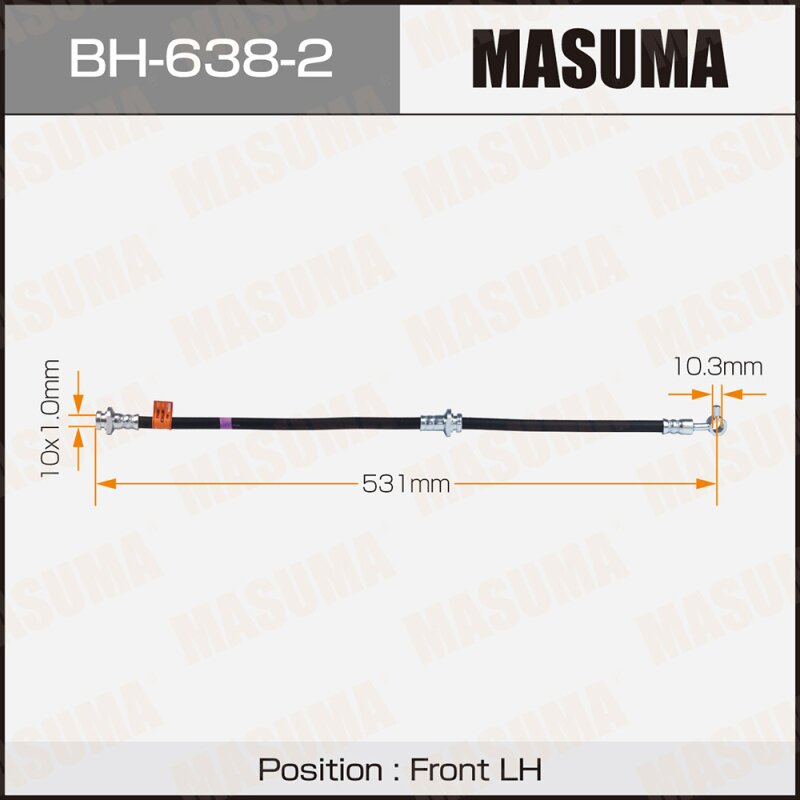Шланг тормозной MASUMA N- /front/ TEANA / J31LH
Шланг тормозной MASUMA N- /front/ TEANA / J31LH