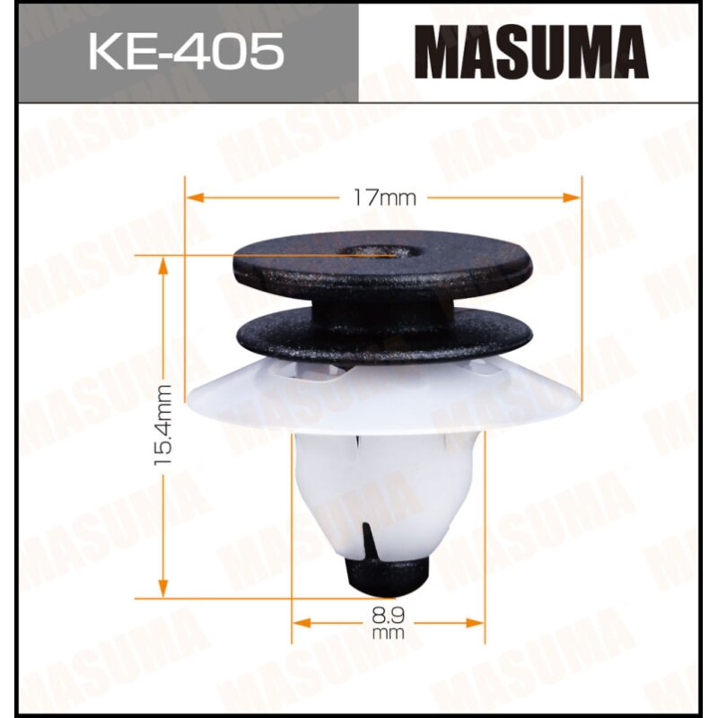 Клипса крепежная MASUMA KE-405 (OEM 30653441)
Клипса крепежная MASUMA KE-405 (OEM 30653441)