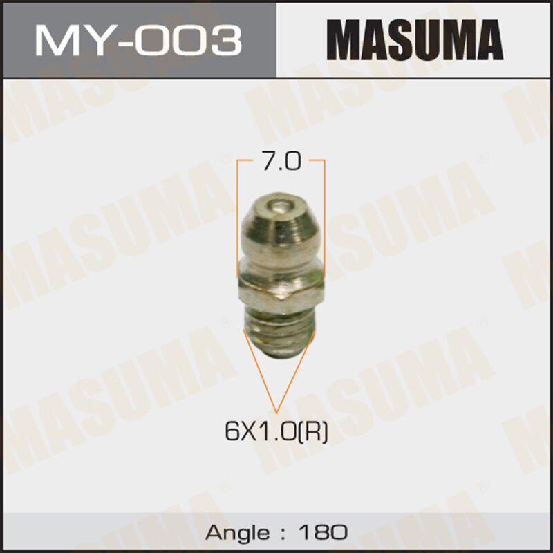 Тавотница "Masuma" M6x1 -180` * (стоимость за упаковку 50 шт
Тавотница "Masuma" M6x1 -180` * (стоимость за упаковку 50 шт