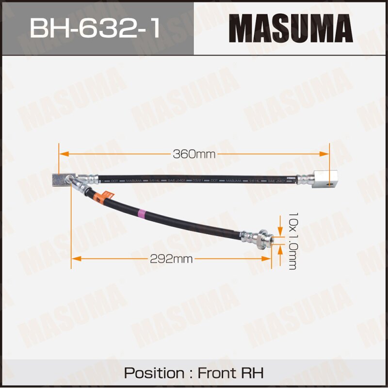 Шланг тормозной MASUMA N- /front/ FX35, FX37,FX50 / S51 RH
Шланг тормозной MASUMA N- /front/ FX35, FX37,FX50 / S51 RH