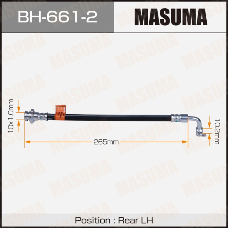 Шланг тормозной MASUMA N- /rear/ M35, G25 / Y50, V36 LH
Шланг тормозной MASUMA N- /rear/ M35, G25 / Y50, V36 LH