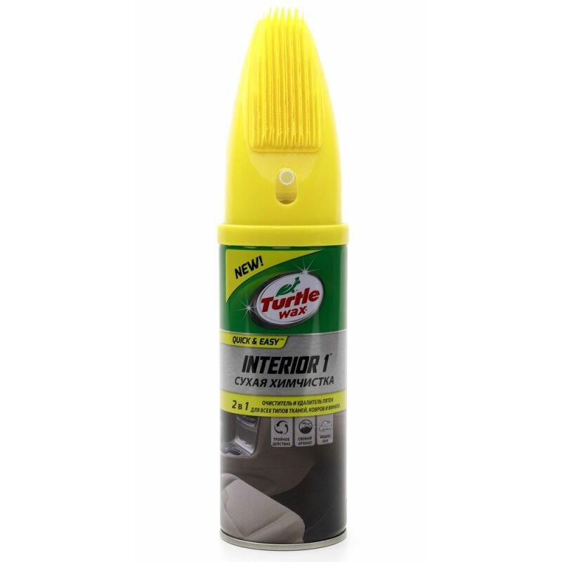 Очиститель салона Turtle Wax Interior 1, пенный, для ткани, винила и ковровых покрытий, устраняет запахи, аэрозоль 400мл (+крышка-щётка), арт. 53011
Очиститель салона Turtle Wax Interior 1, пенный, для ткани, винила и ковровых покрытий, устраняет запахи, аэрозоль 400мл (+крышка-щётка), арт. 53011