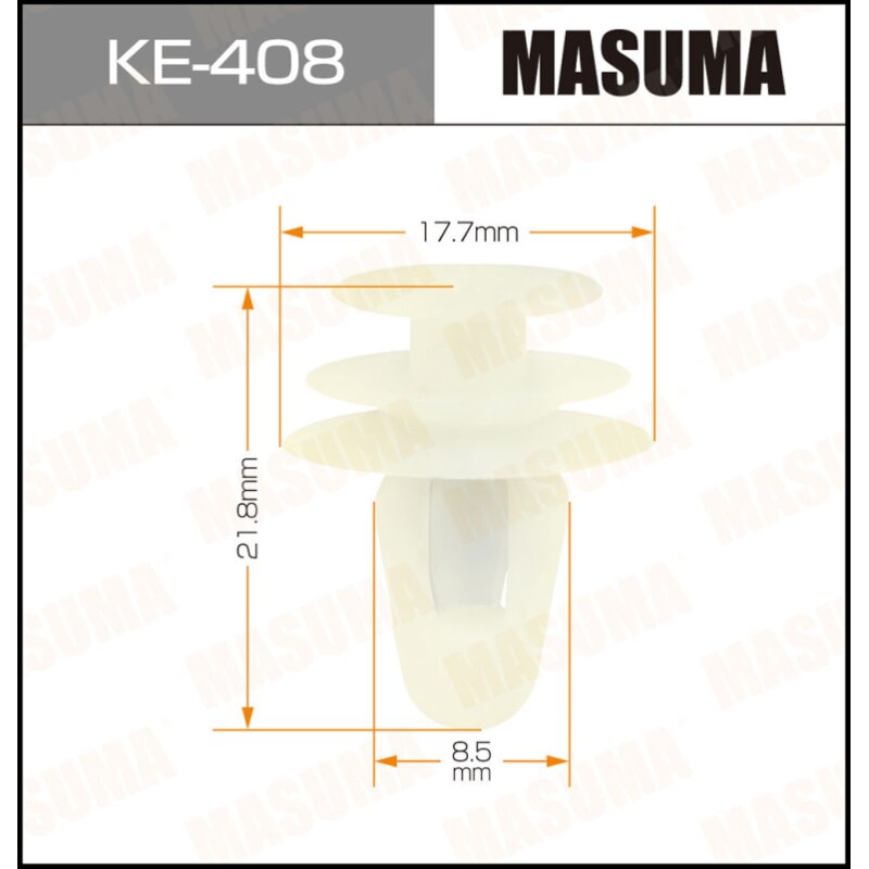Клипса крепежная MASUMA KE-408 (OEM 67771-04040) (стоимость за упаковку 50 шт
Клипса крепежная MASUMA KE-408 (OEM 67771-04040) (стоимость за упаковку 50 шт